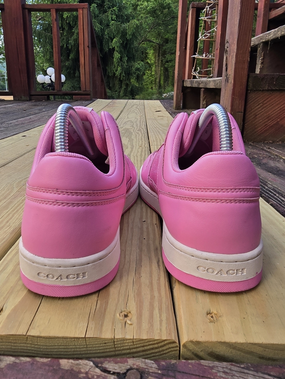 COACH Women's C201 Signature, Low Top Sneakers, Vivid Pink, Sz 8.5B - Picture 10 of 15